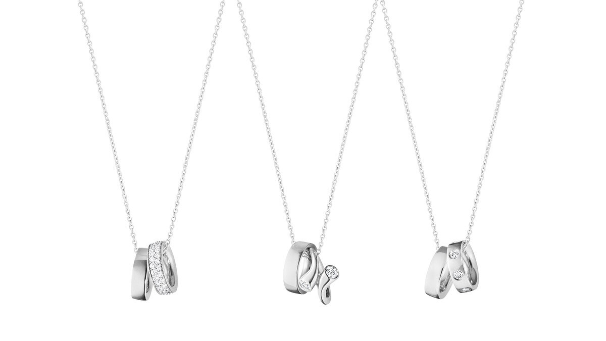 GEORG JENSEN MAGIC系列：18K白金鑽石鍊墜。