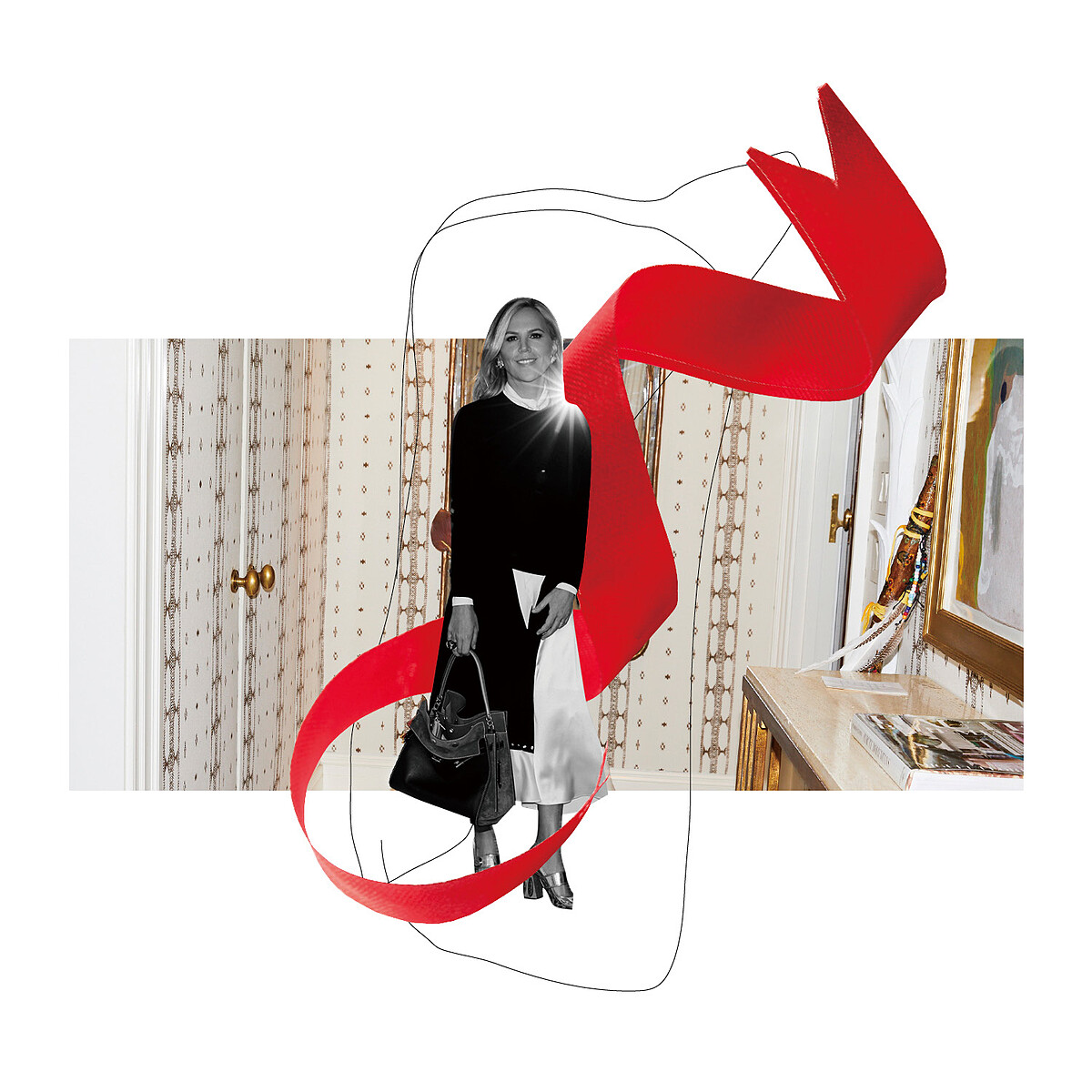 紅色緞帶是Tory Burch旅行時不離身的幸運物