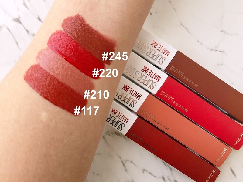 「口紅一哥」李佳琦都試色放火激推「媚比琳超持久霧感液態唇膏」的四款色號為117先驅者、210表演家、220野心家和245追尋者。