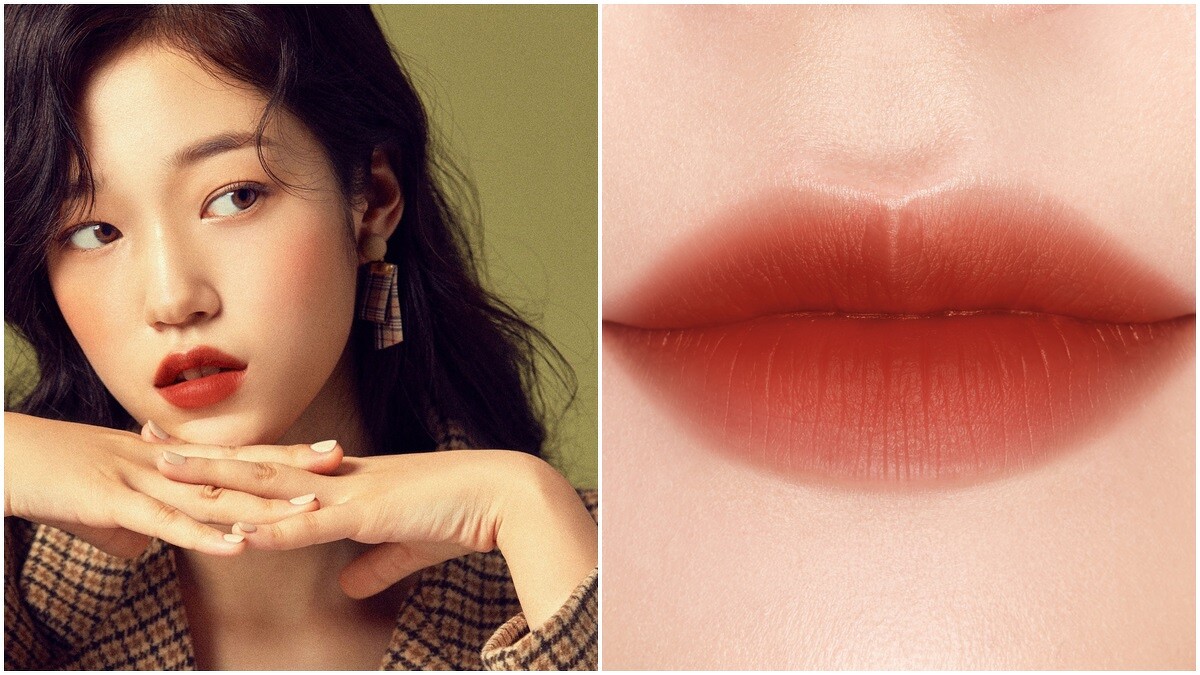 I&rsquo;M MEME全新「我愛絨光氣墊唇萃」，將經典的乾燥玫瑰色加入茶色調增添優雅氣息，Model使用色為主打色007#紅玉茶玫瑰，最能顯白肌。