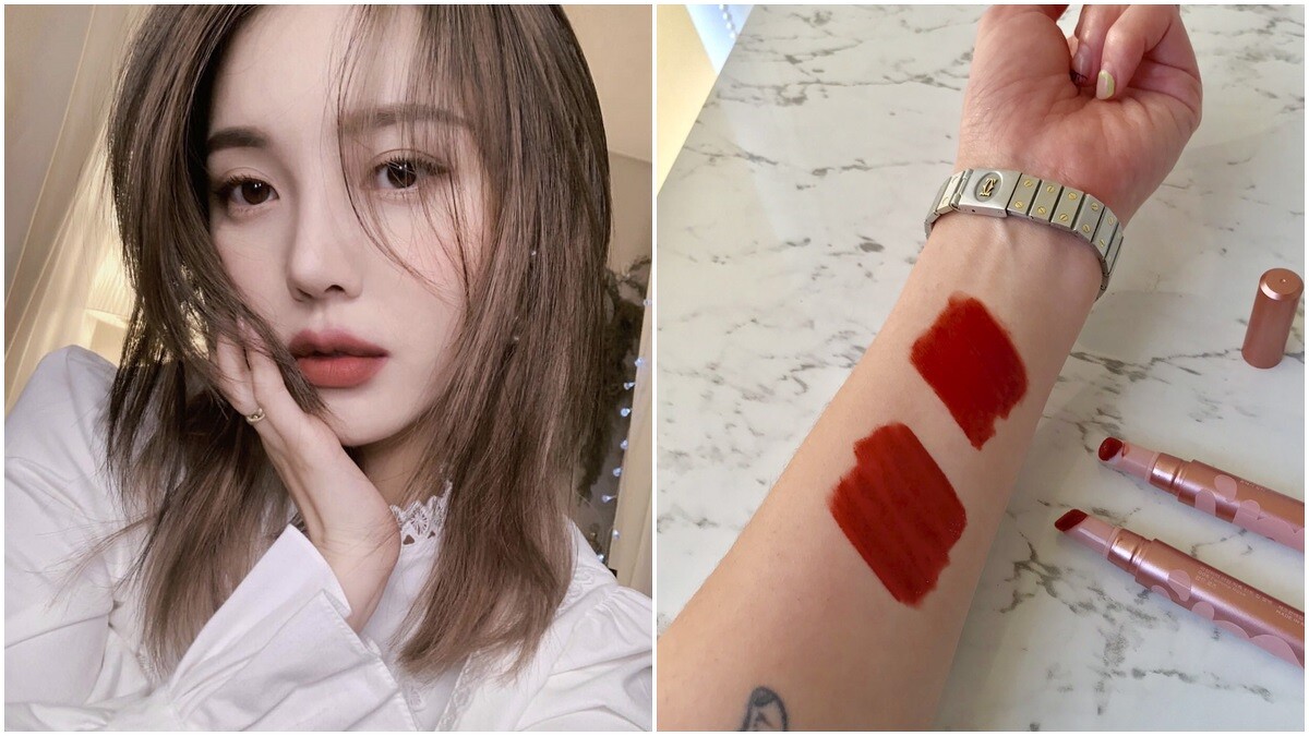 I&rsquo;M MEME我愛絨光氣墊唇萃，與黃肌最合拍、也是預計大賣的選：007#紅玉茶玫瑰（上）與006 #鐵觀音茶玫瑰（下） 。