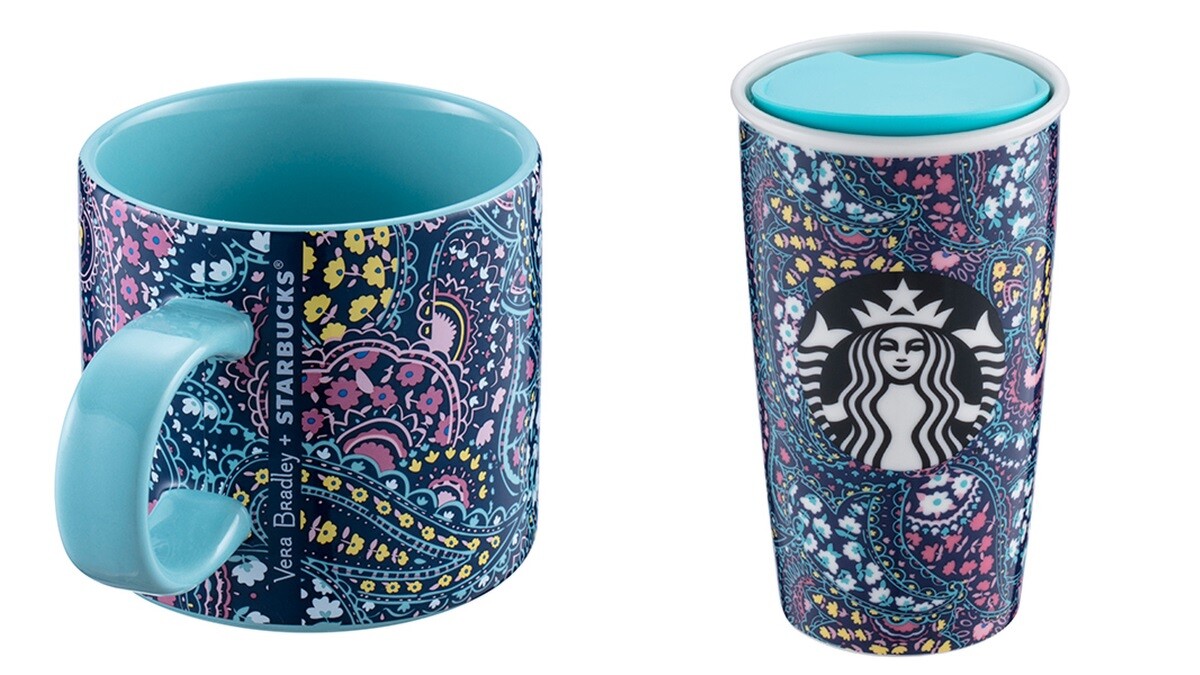 (左)VB PAISLEY馬克杯，售價$450 (右) VB PAISLEY雙層馬克杯，售價$850 