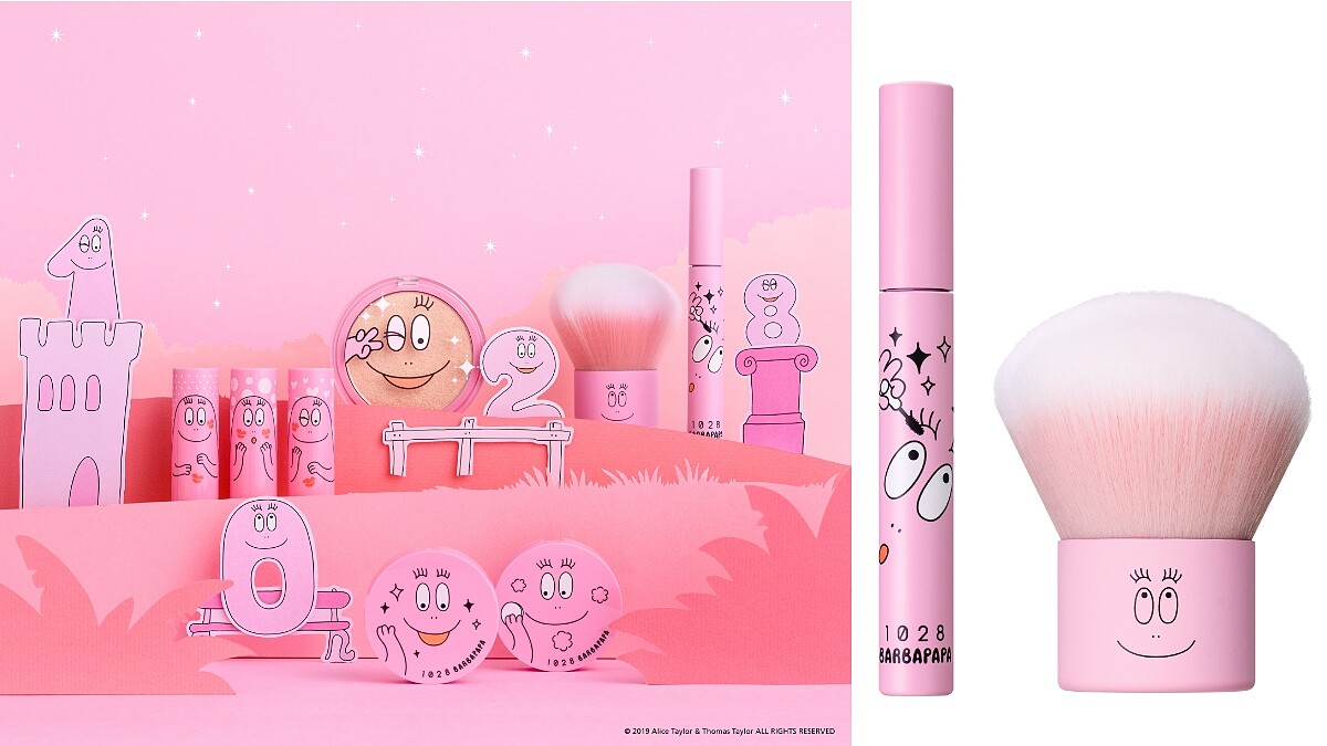 1028 x泡泡先生BARBAPAPA限量彩妝，超熱賣的飛激長瞬翹防水睫毛膏也換上粉紅色包裝，真的粉美