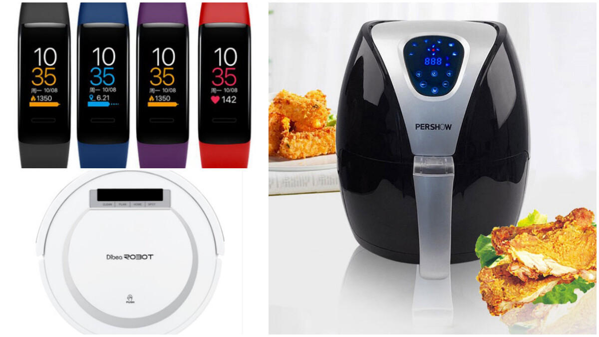 智能手環、智慧掃地機器人、健康氣炸鍋