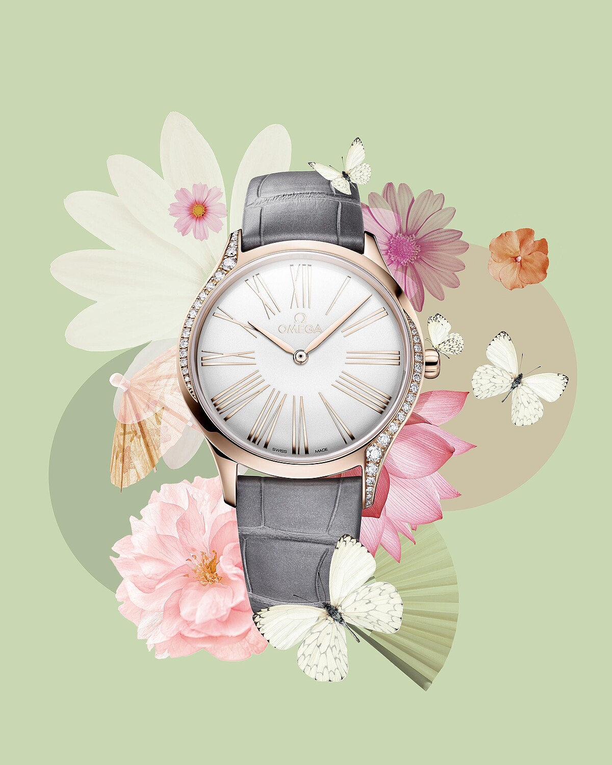 Omega歐米茄碟飛系列TRESOR18K Sedna&trade;金鑲鑽腕錶