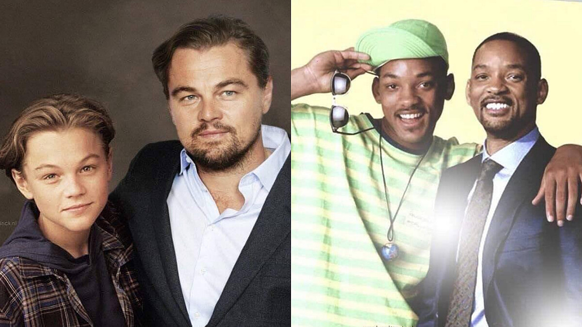  如果，能和未來或過去的你相遇，你想對他說些什麼呢？好萊塢大明星與年輕時的合照，歲月真是一把刀～