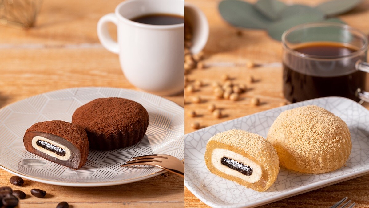 (左)提拉米蘇星蕨餅、(右)黃豆卡士達星蕨餅 售價60元