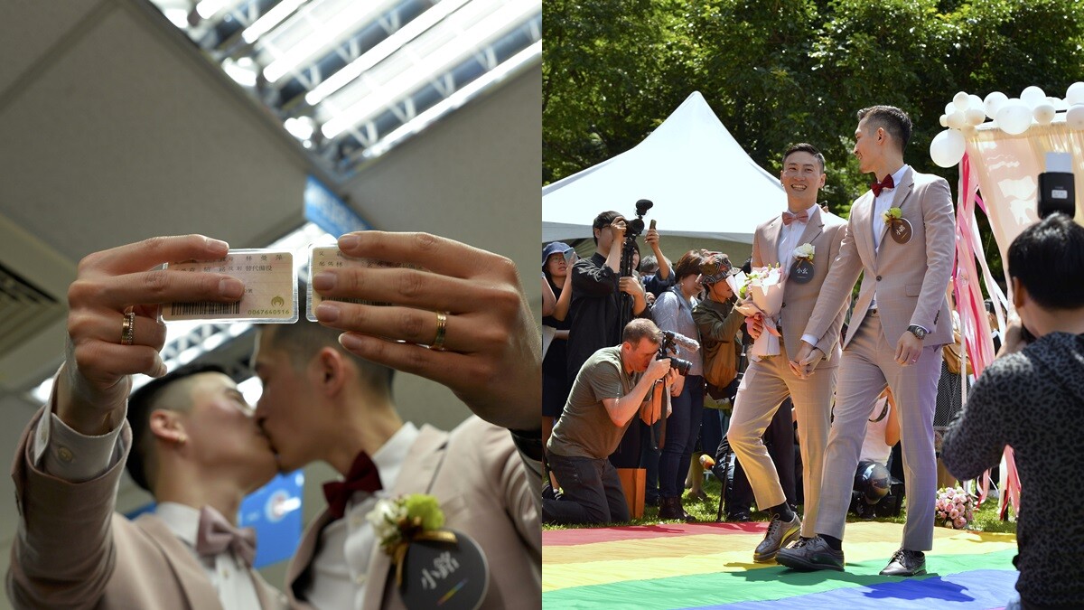 新婚快樂！台灣同志新人小銘小玄、陳雪早餐人結婚登記，幸福秀身分證配偶欄