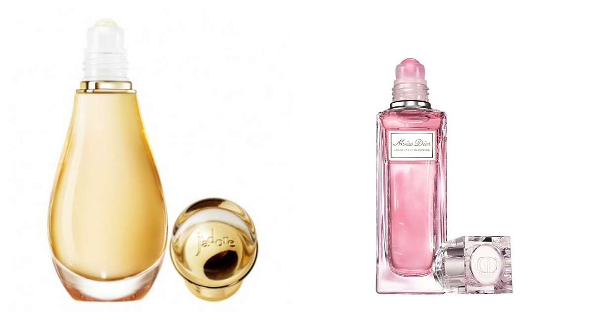 (左) J'adore親吻香氛20ml,NT1,900。(右)Miss Dior親吻淡香水20ml,NT1,600。