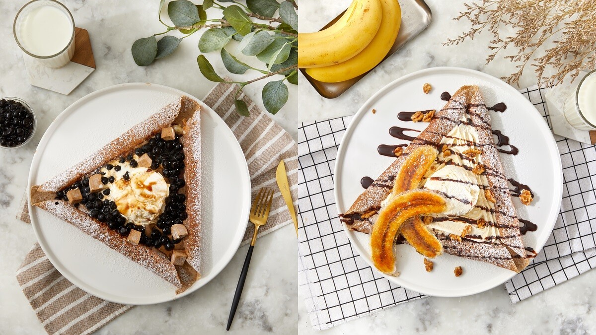 珍珠泰奶薄煎餅 $230 可可芭娜娜薄煎餅 $250