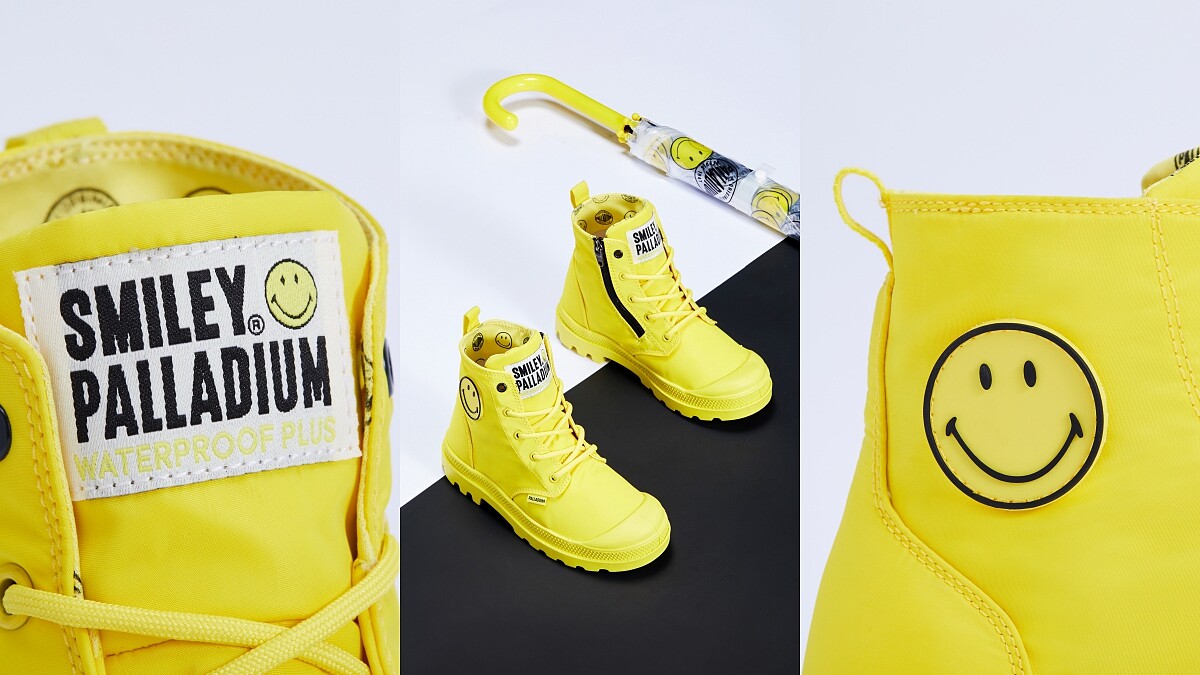 下雨天也不憂鬱！PALLADIUM聯名Smiley打造讓人心情大好的超萌微笑防水軍靴