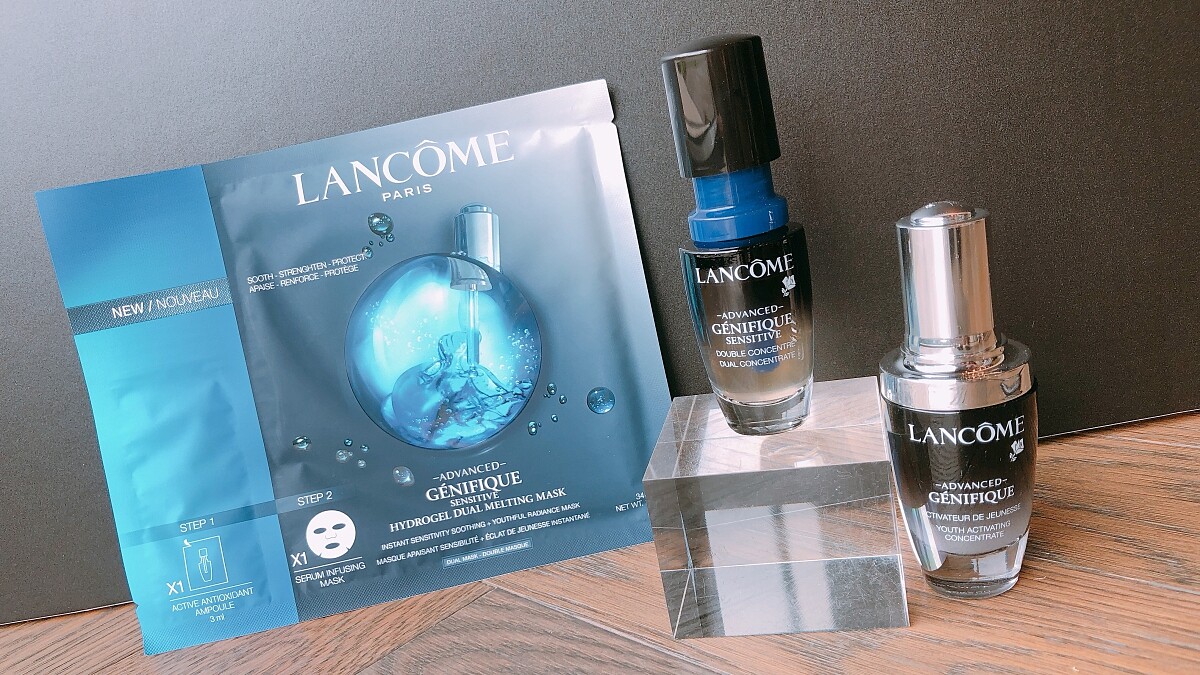 蘭蔻推出超級急救款的「雙效安瓶面膜」,一片=小黑安瓶舒緩力+小黑瓶面膜修護力,2步驟讓肌膚長效發光