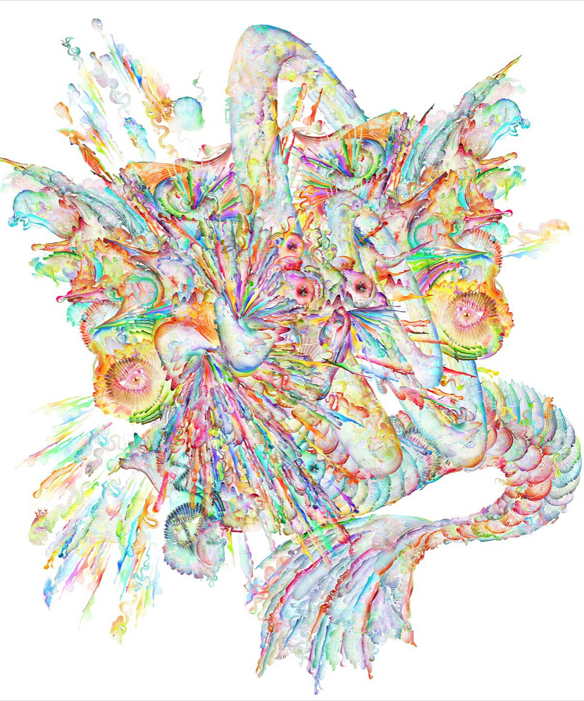 《兩巨蟒爭奪一對美麗的蝴蝶翅膀》(Two Great Snakes Compete for a Pair of Beautiful Butterfly Wings),中國藝術家Wu Jian’An去年受邀為BVLGARI羅馬總店創作的作品,以中國複雜而精細的手工剪紙技術,展現自然界中求生存時經常可見的掙扎與創造力。至於美麗的蝴蝶翅膀在哪?真的要很用心看才找得到啊!