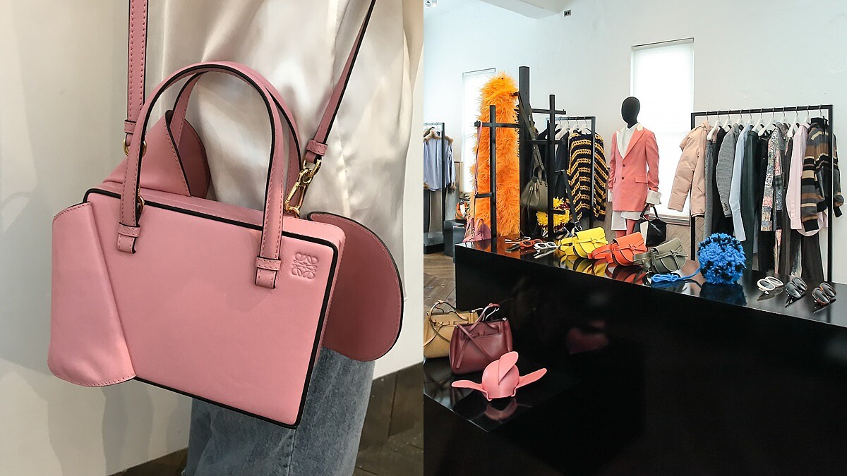 LOEWE最熱賣的Gate手袋推出時髦腰包系列,還有這款長了小耳朵的Postal手袋