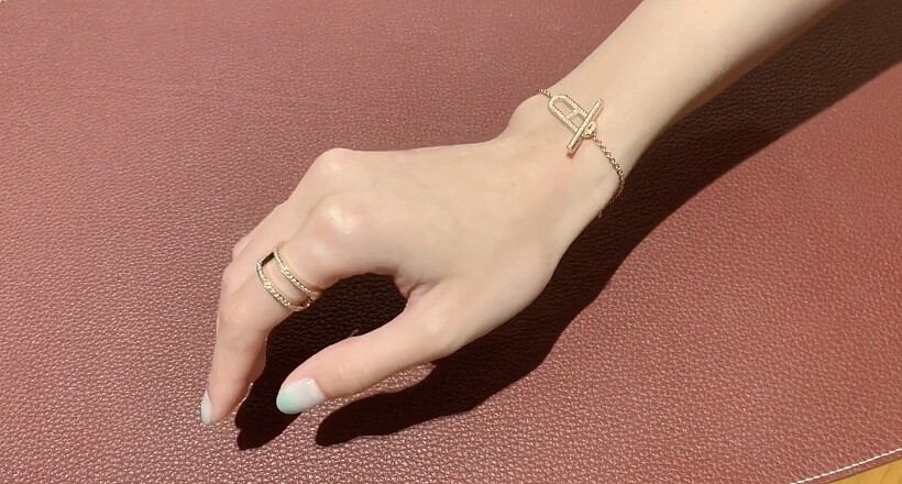 Ever Chaîne d’Ancre系列 玫瑰金鑲白鑽手鍊