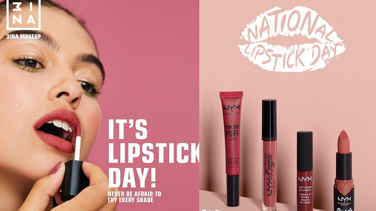 歡慶7/29國際唇膏日,3INA消費就送熱賣口紅、NYX唇彩任選兩件8折