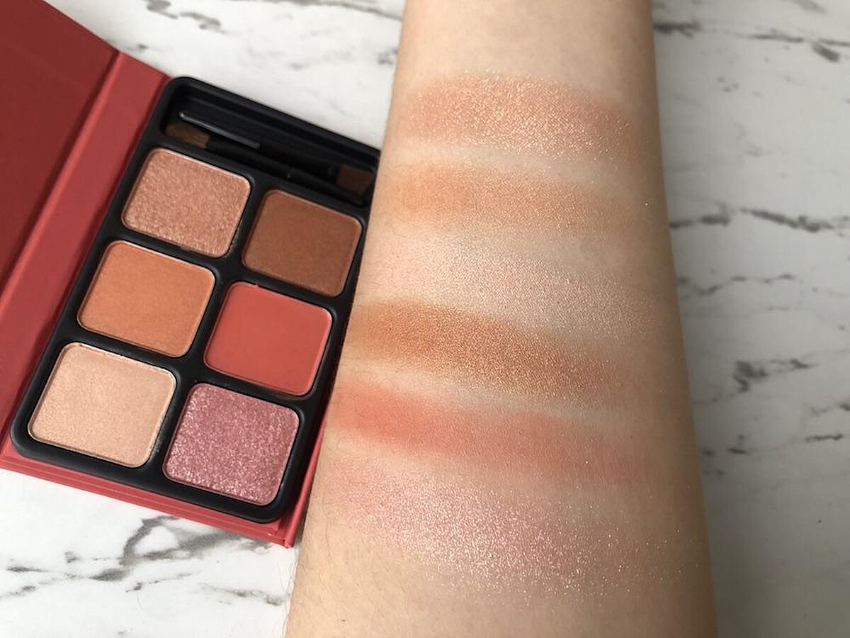 heme經典六色眼影盤 粉桃 全試色