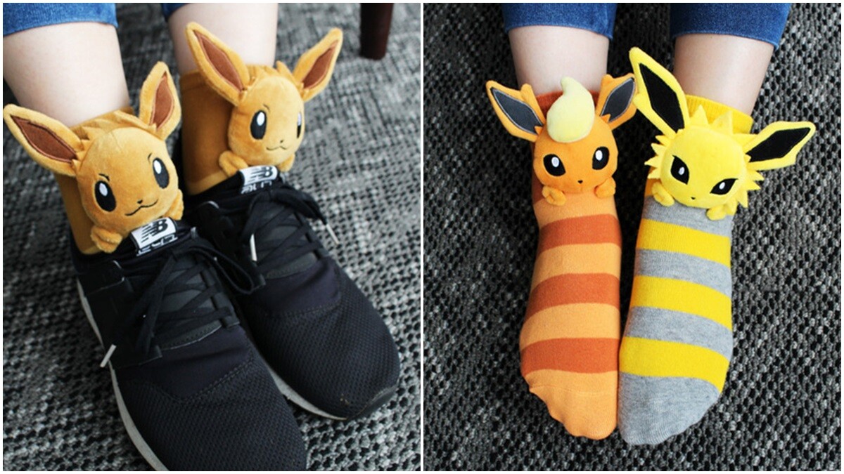 超可愛伊布能陪你出門!寶可夢中心推10款「伊布立體襪」,隨時都在腳上探出大頭,逼神奇寶貝迷全包啊~