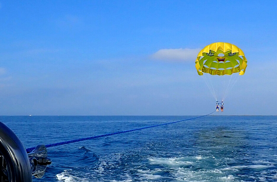 徜徉在空中，享受清涼海風，超爽的～