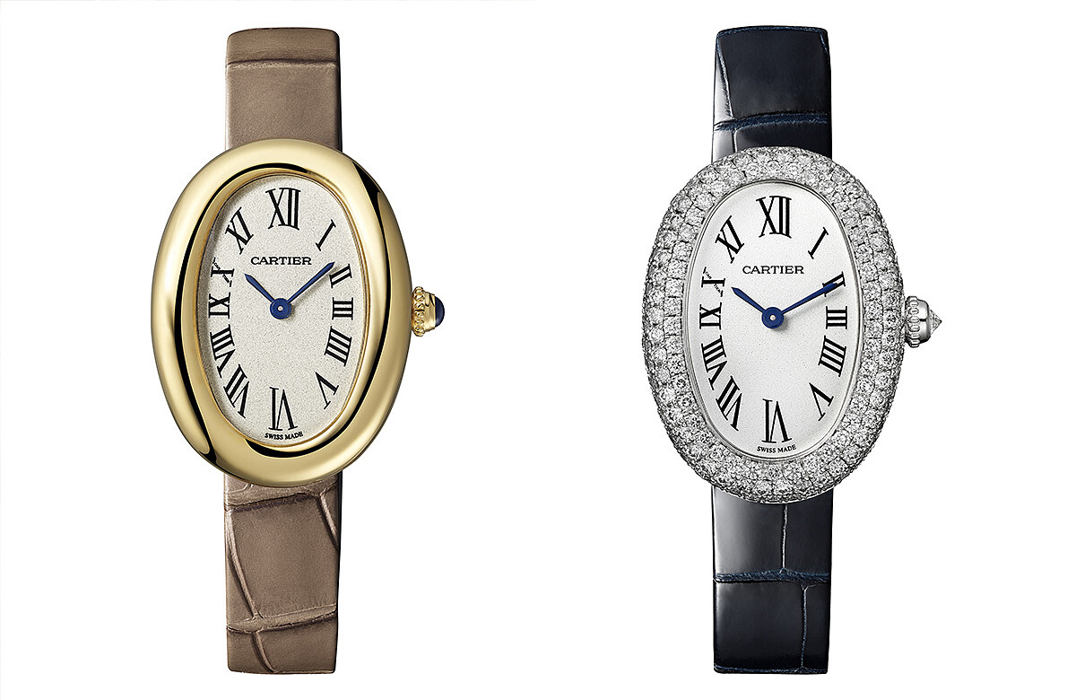 Baignoire腕錶-小型款-黃K金；Baignoire腕錶小型款-白K金鑽石鋪鑲