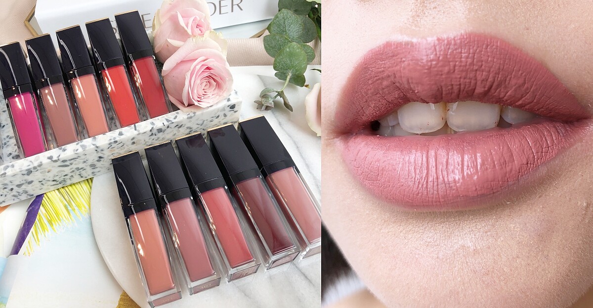 雅詩蘭黛最受歡迎霧面「絕對慾望絲絨唇露」再升級，#401玫瑰焦糖、#521可可奶茶就是氣質兼具顯白的溫柔玫瑰色