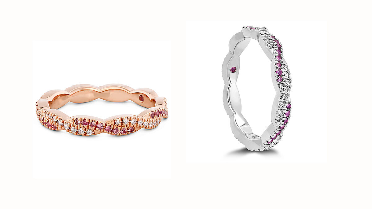 HARLEY GO BOLDLY戒指 玫瑰金/白K金款式、鑽石、粉紅剛玉 