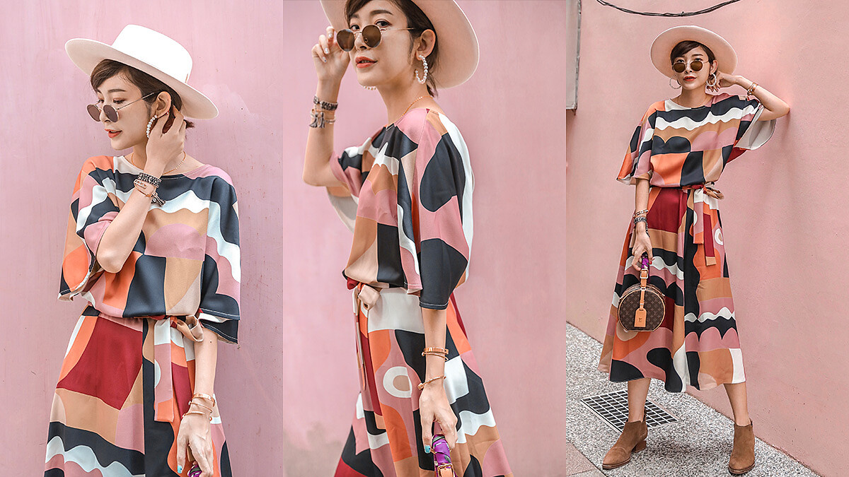 色塊拼接洋裝 $22,600