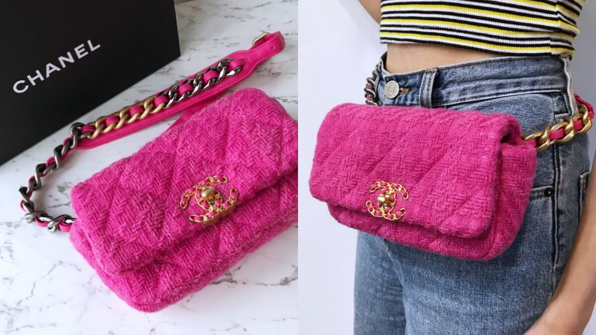 Chanel 19 Bag 斜紋軟呢腰包，NT109,300