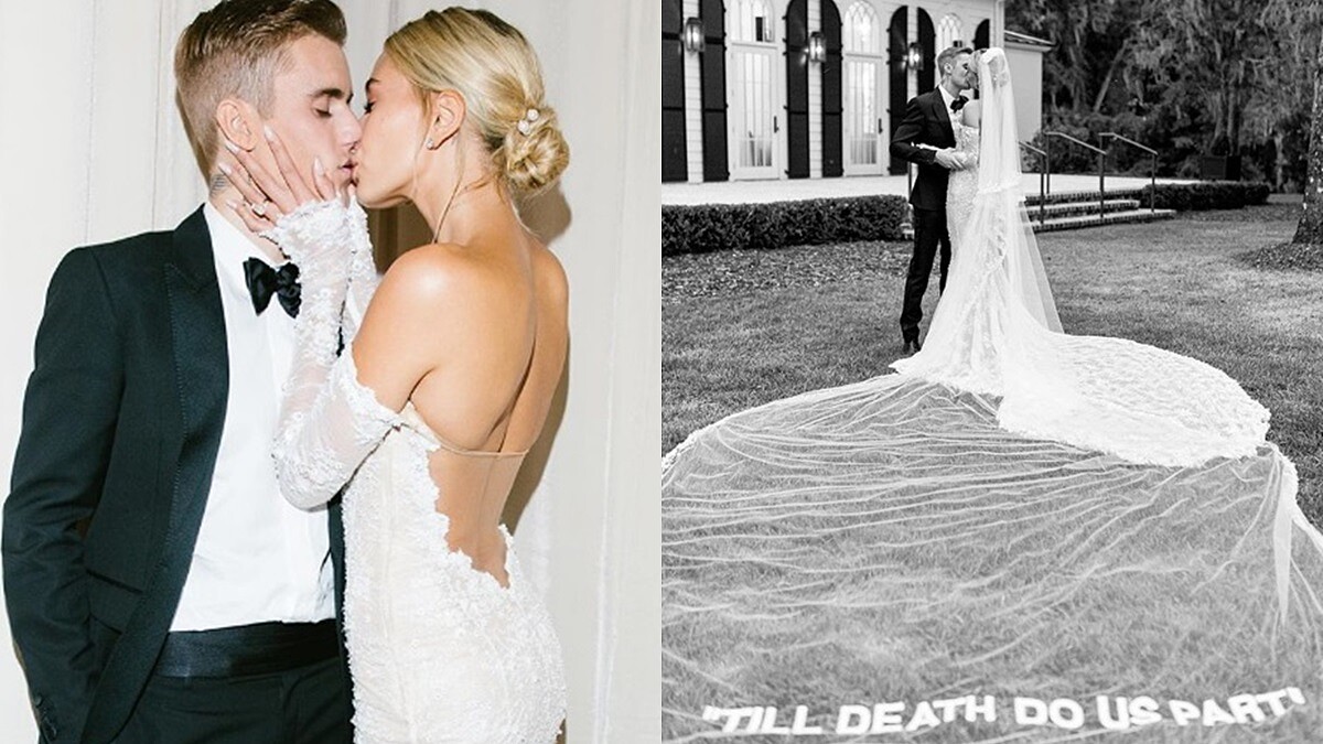 小賈斯汀和辣妻海莉絕美婚照曝光！甜蜜擁吻放閃：「直到死亡將我們分開」