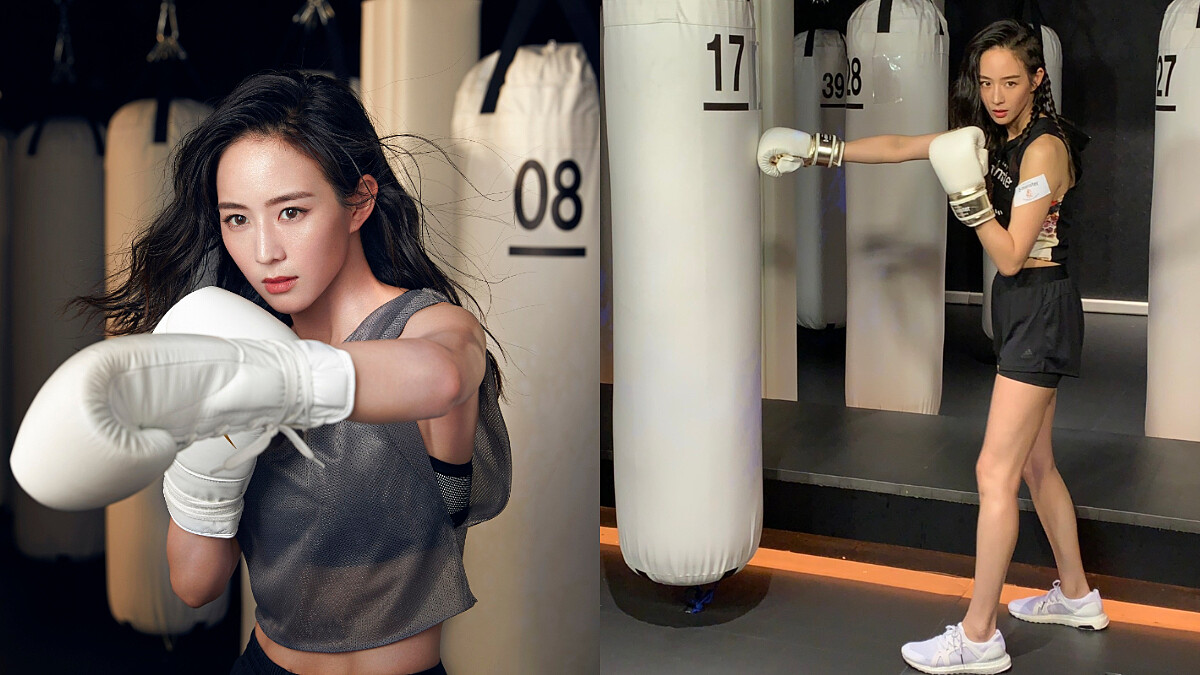 張鈞甯鑽石腹肌化身拳擊女神！現身b-monster健身空間大展身手！