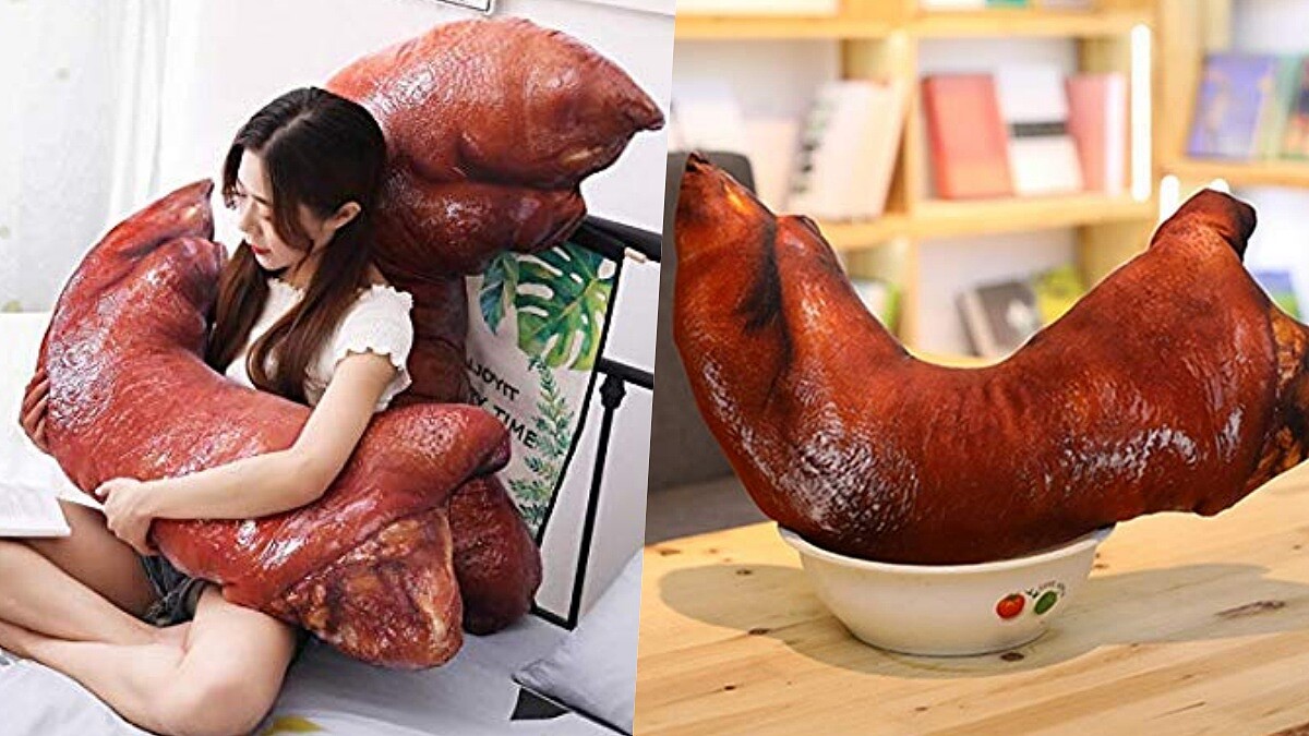 越抱越餓！吃貨必備「豬腳懶人抱枕」油亮光澤看起來美味度一百分