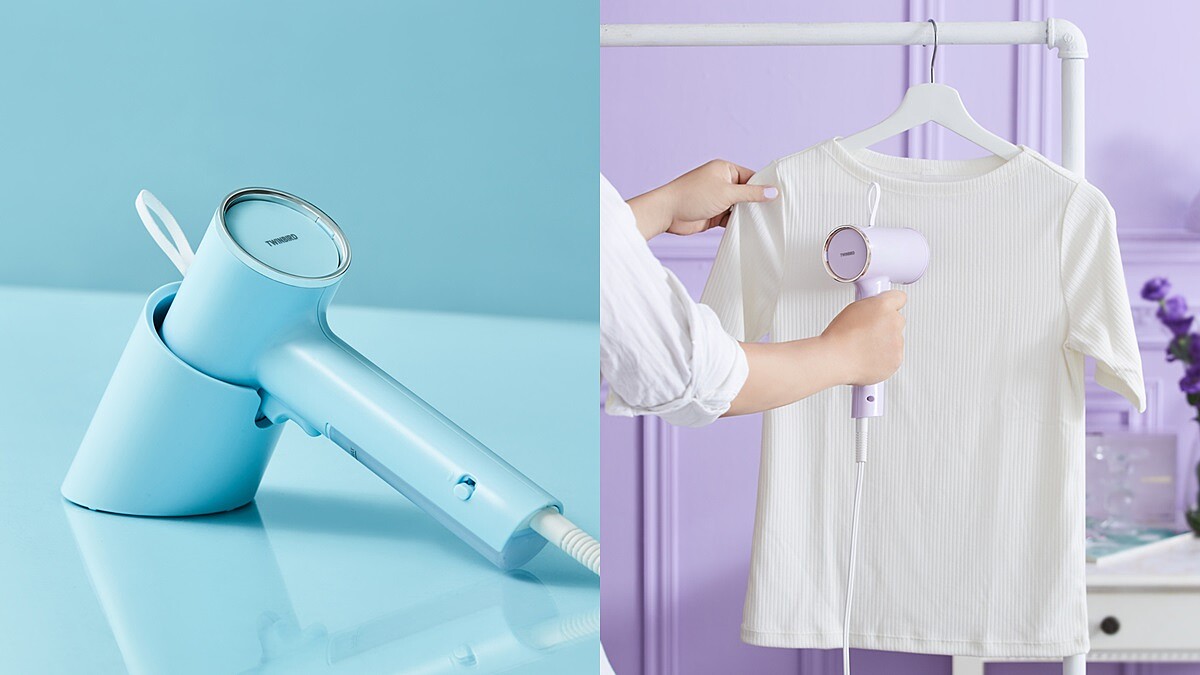 TWINBIRD「美型蒸氣掛燙機」推出台灣限定粉嫩馬卡龍4色！宛如吹風機輕巧外型，完全是女孩們的居家除皺新歡