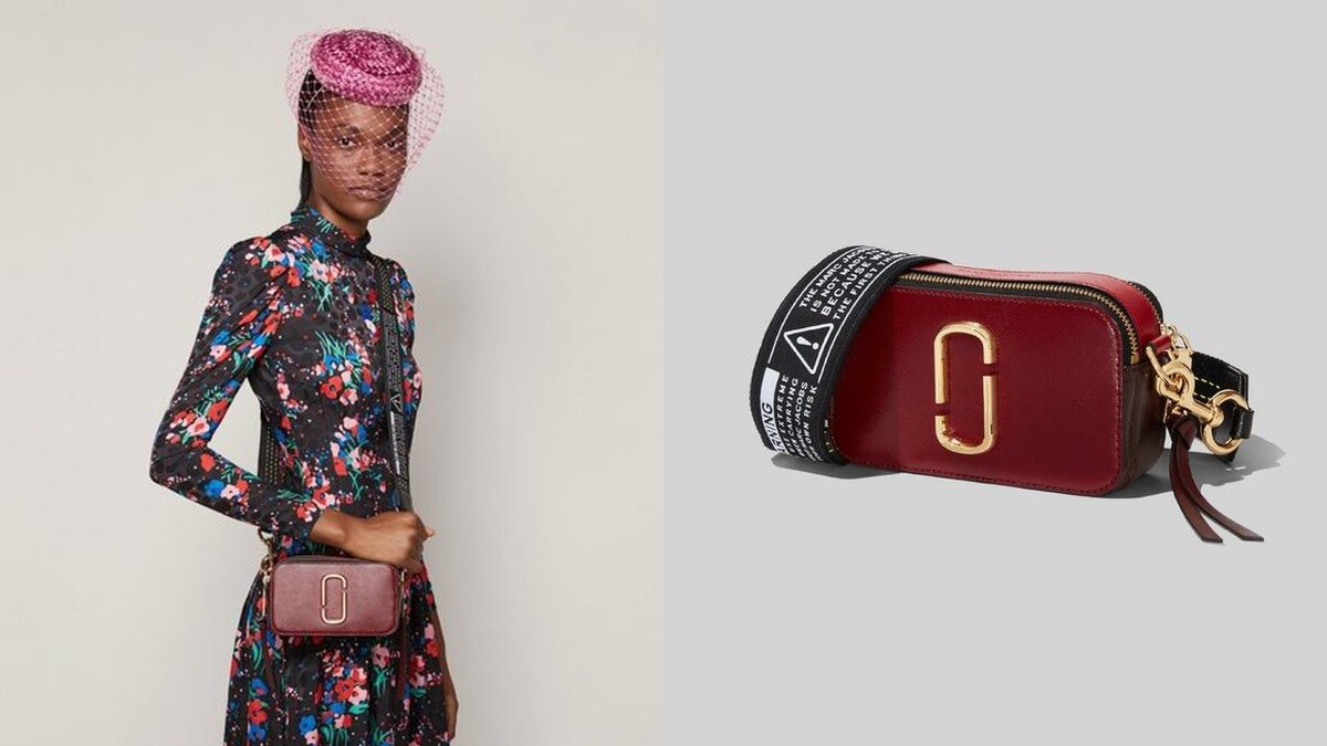 Marc Jacobs 酒紅Snapshot相機包，NT14,900