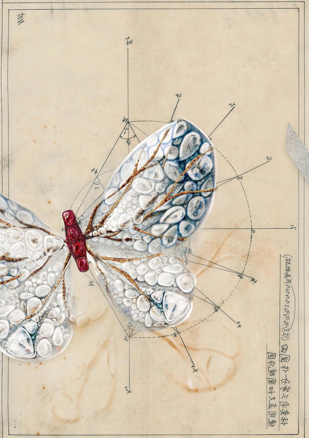 極光蝴蝶創作理念建構於外祖父謝自南手繪建築圖