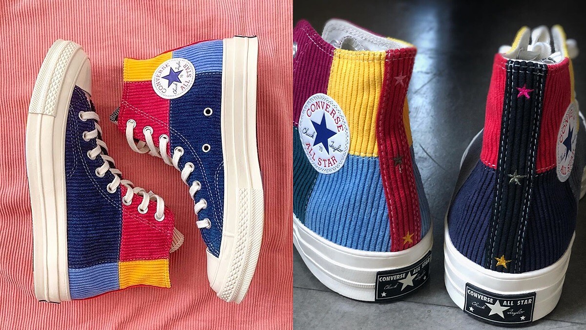 連鞋底都是6色彩虹！Converse聯手英國潮鞋店Offspring推出燈芯絨色塊拼接Chuck 70s