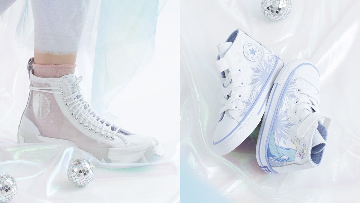 鎖定仙氣炸開的網紗透膚帆布鞋！Converse聯手迪士尼推出冰雪奇緣Elsa、雪寶親子系列