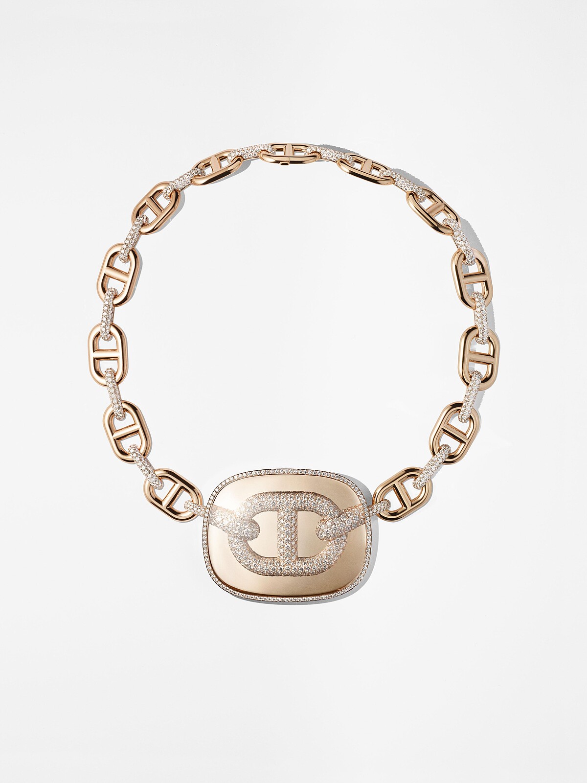 Cha&icirc;ne d&rsquo;ancre zoom 石英與玫瑰金鑲白鑽項鍊，售價NT$ 9,553,100