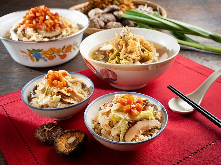 烏魚子芋頭高麗菜飯、花菜乾排骨湯