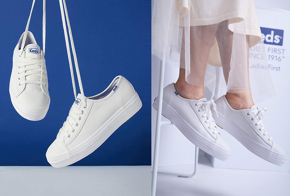 Keds Triple Kick白色皮革鞋款