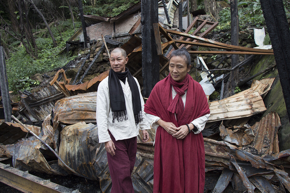 優人神鼓藝術總監劉若瑀(右)及音樂總監黃誌群(左)