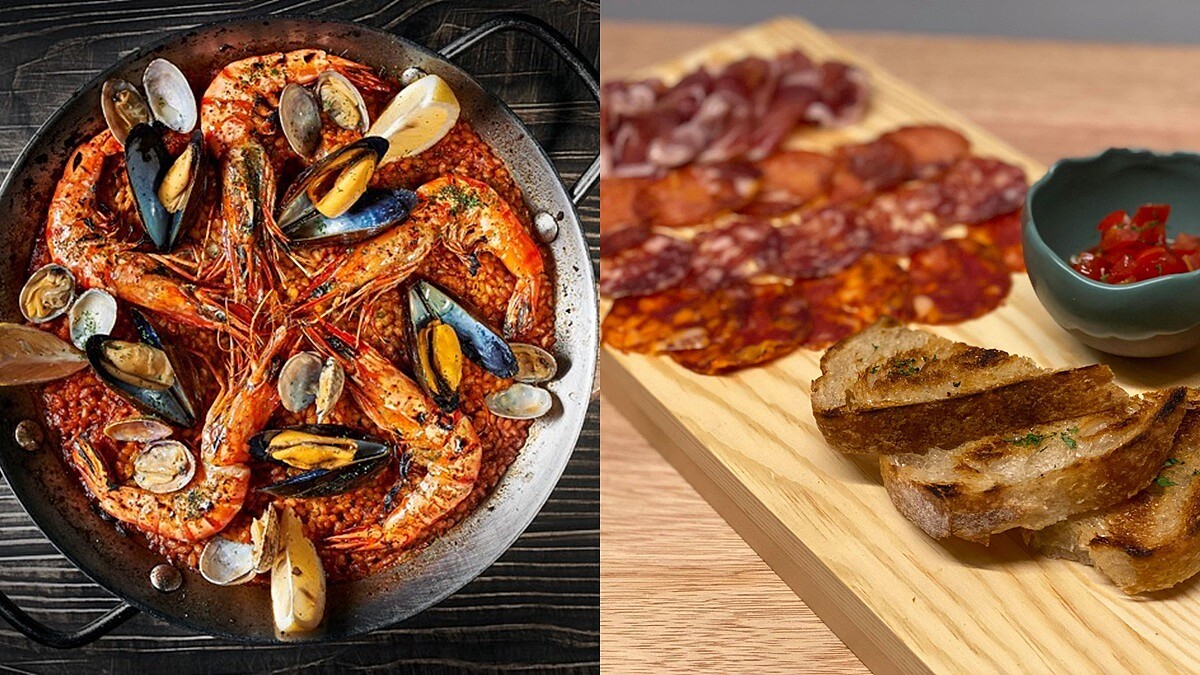 時令海鮮風味鐵鍋飯、伊比利冷肉盤