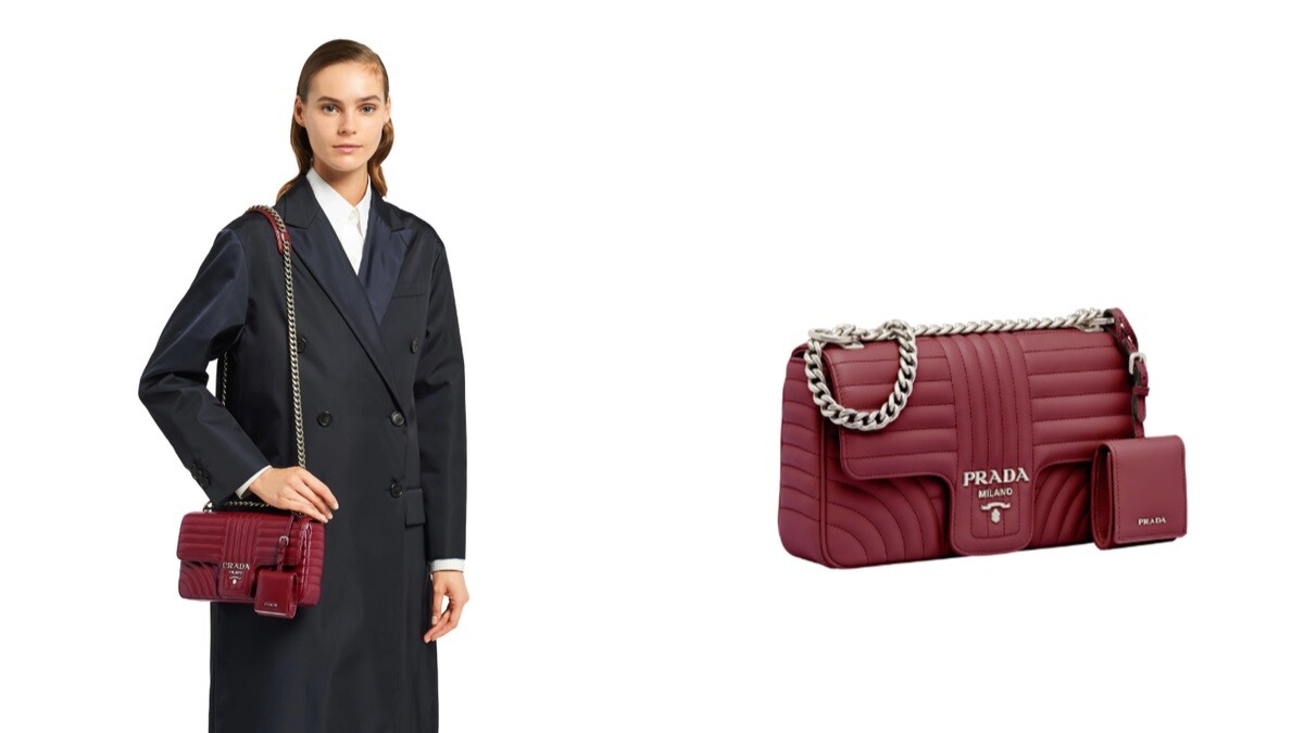 Prada Diagramme 車線裝飾金屬鏈帶包