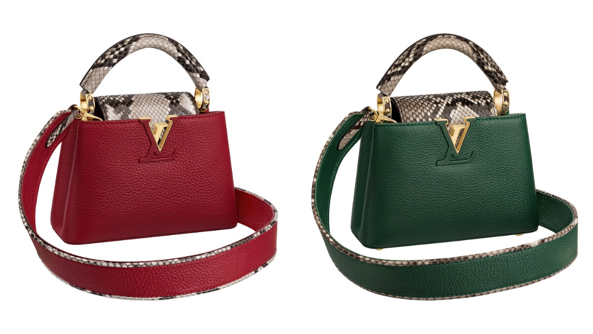 Capucines Mini in Taurillon leather and python手袋，NT165,000