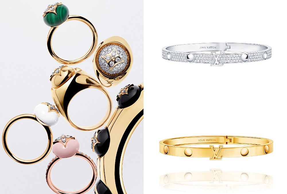 B Blossom Collection系列戒指、Bangle Empreinte white gold paved，NT865,000、 Bangle Empreinte yellow gold，NT192,000