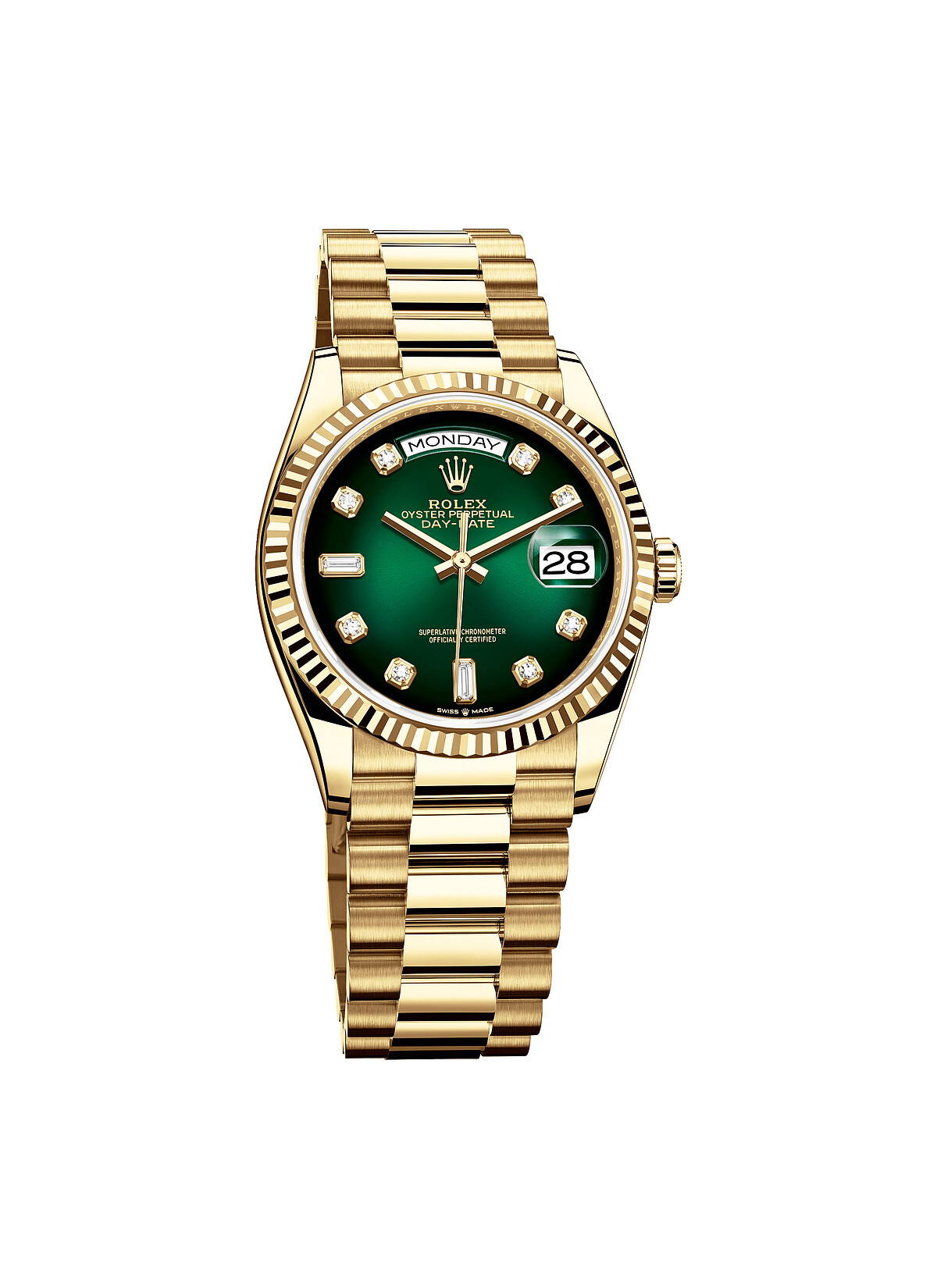 Day-Date 36 18ct黃金款 漸變綠色錶面