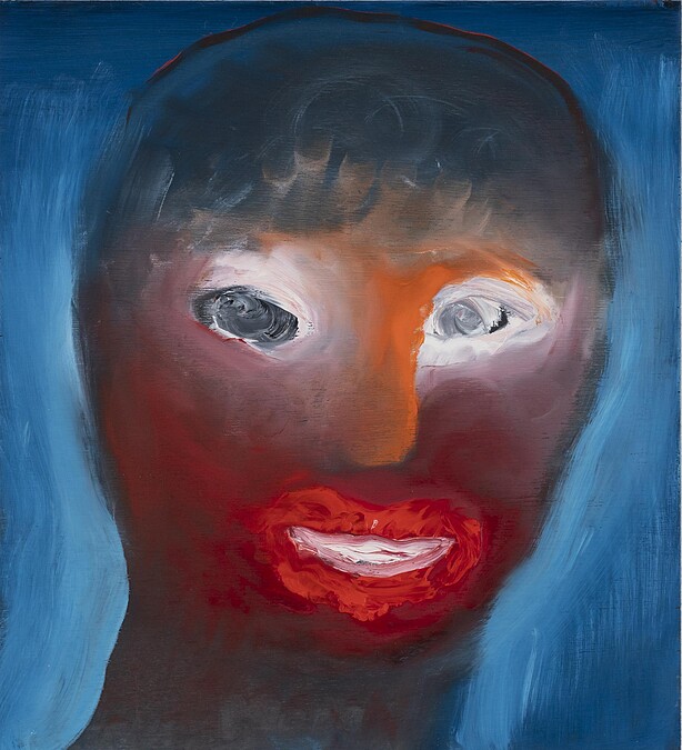 Miriam Cahn, &ldquo;5 min.bildl&rdquo;, 2018, Oil on wood, 28.9 &times; 26.2 cm, Courtesy of the artist and WAKO WORKS OF ART.