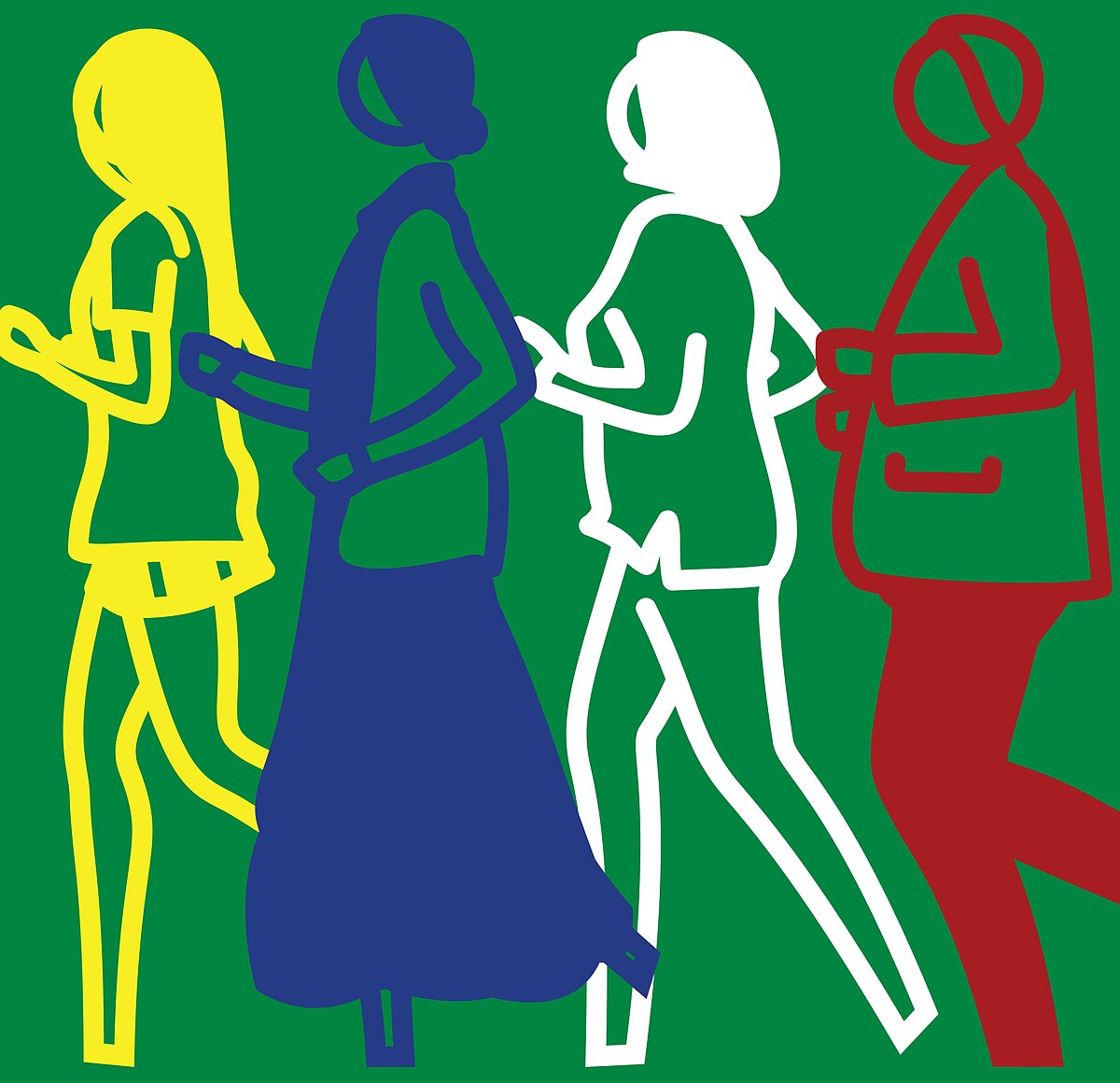 Julian Opie, &ldquo;Jada Teresa Yasmin Julian&rdquo;, 2019, Aluminium, nylon and lights, 185 x 191 x 9 cm, Courtesy of the artist and Kukje Gallery.