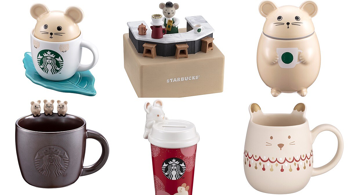 星巴克2020新年限定金鼠杯萌翻！不只金鼠馬克杯，還有錢鼠撲滿、迷你小鼠咖啡師音樂鈴