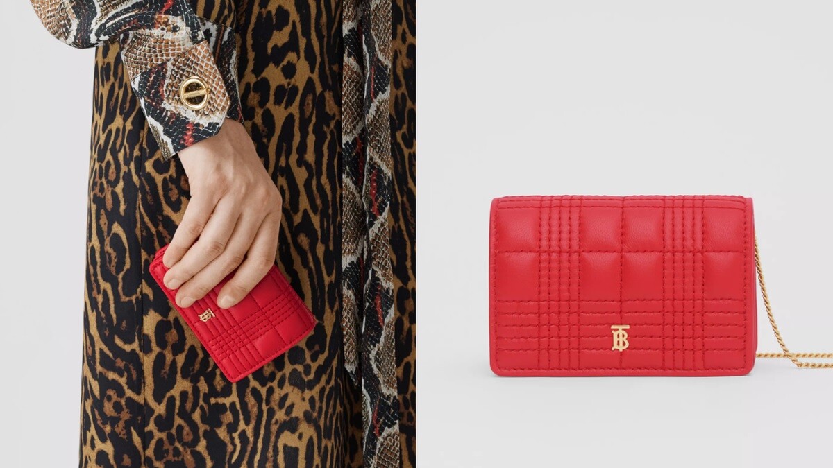 BURBERRY 絎縫羔羊皮卡片夾，NT20,500