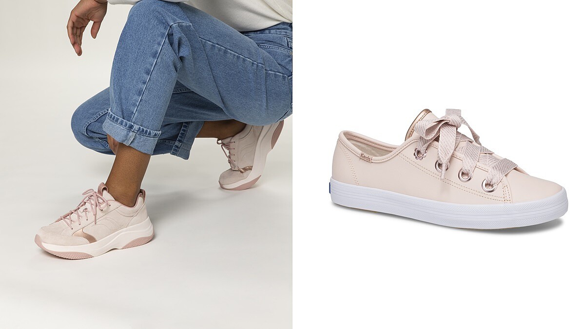 玫瑰金搭上麂皮太犯規！Keds首度推出老爹鞋K89，經典小白鞋換上夢幻粉還有緞帶鞋帶